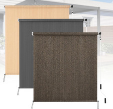 Outdoor Roller Shades 4' W X 6' L 48" W X 72" H , Cordless Patio Shades Roll up