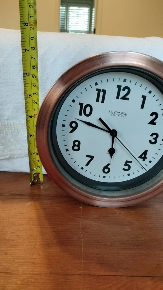 Reloj de pared de cuarzo LaCrosse BBB85296 7 pulgadas acabado metal cobre Foto 3 de 4