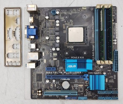 ASUS M5A78L-M PLUS/USB3 MicroATX AM3+ Motherboard AMD FX CPU + RAM + I/O SHIELD