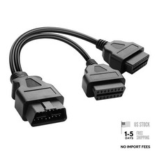 OBD2 Y Splitter Cable,16 Pin OBD II 1 Male to 2 Female Splitter Extension