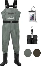 Fishing Waders for Men & Women, Waterproof 2-Ply Nylon/Pvc Chest Wader with Boot