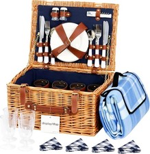 Vintage Traditional Wicker picnic basket Wicker Hamper -best for outdoor picnic.
