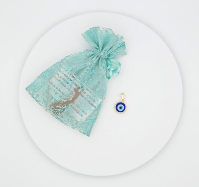 Charm Pendant Yellow Gold Filled Blue Evil Eye 18k - Dije proteccion guardia