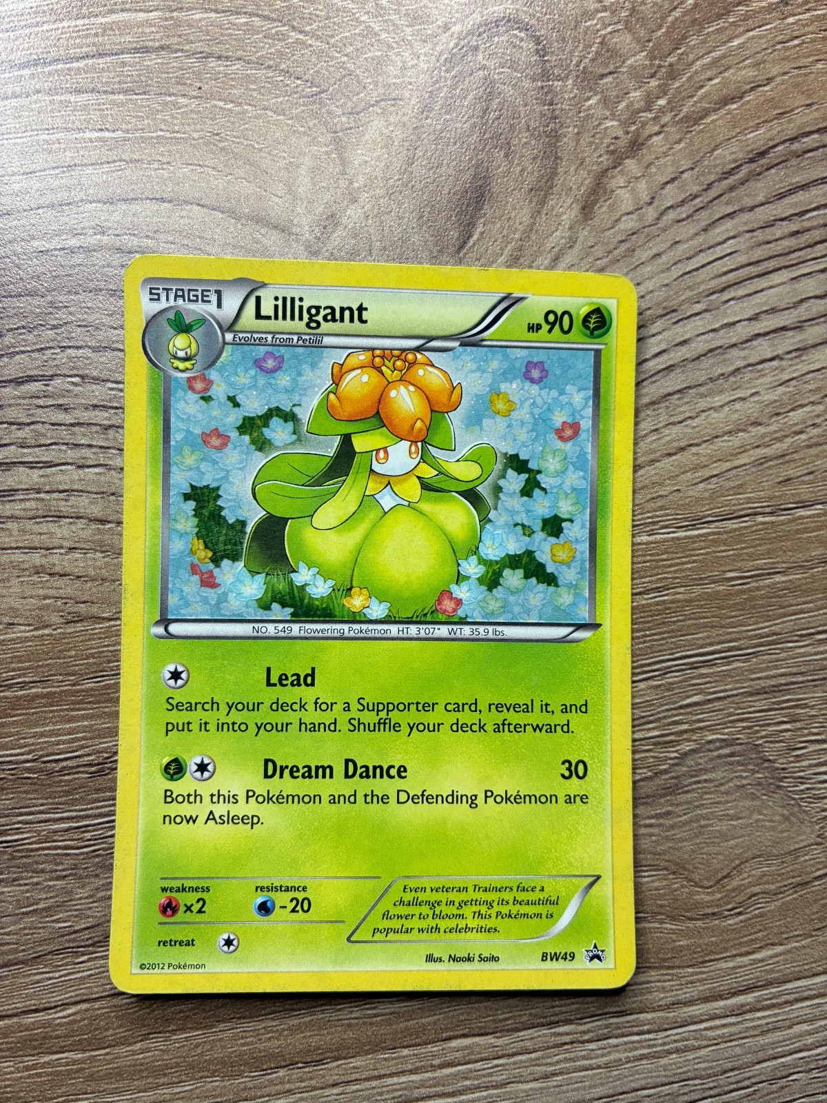 Lilligant BW49 Holo Rare 2012 Black and White Promo Card