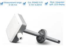 Wind Speed Transmitter RS485 Pipeline Industrial Air Flow Velocity Sensor Meter