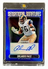 Orlando Pace 2025 Panini Prizm Black Sensational Signatures Auto Rams Blue /49