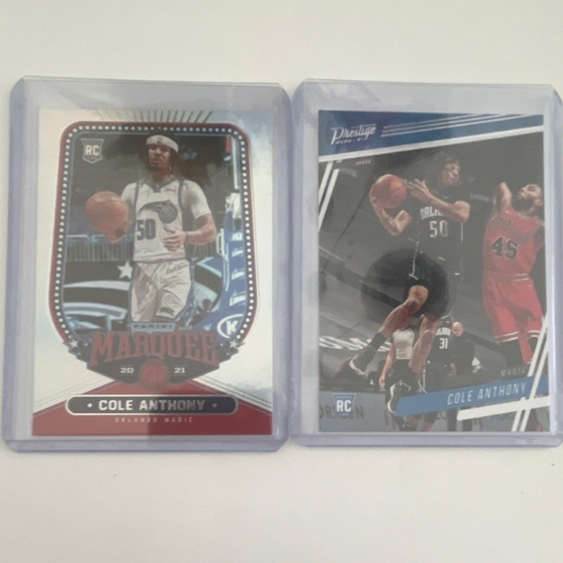 Panini 2020-21 Rookie 2-Card Lot Cole Anthony Magic Marquis #251 Prestige #30