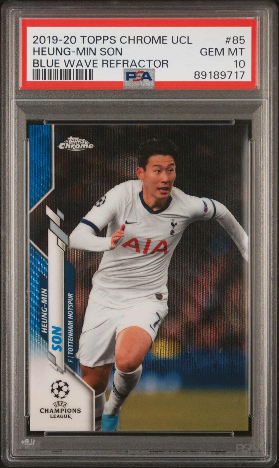 HEUNG-MIN SON 2019 Topps Chrome UCL  Blue Wave Refractor #85 /75 PSA 10 Gem