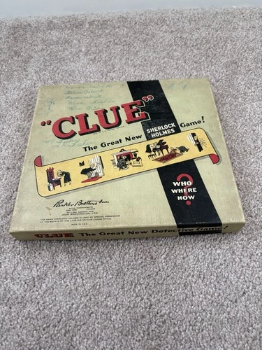 VINTAGE CLUE GAME 1949 BY PARKER BROS MISSING PLAYING BOARD
