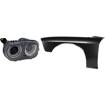 CHALLENGER 15-23 HEAD LAMP LH 2-pc Kit includes Driver Side Fender - CAPA