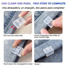 10PCS Invisible Pants Hem Clips Non Slip Trouser Leg Shortener No Sew Clips