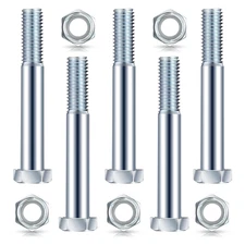 5 Pack Grade 2 Shear Bolts for Rotary Cutters Bolts and Lock Nuts Kit 1/2" X 3-1