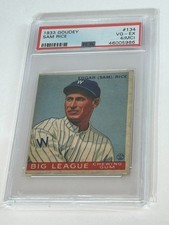 1933 GOUDEY #134 SAM RICE PSA VG-EX 4(MC) WASHINGTON SENATORS OUTFIELDER