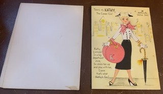 Vintage Greeting Card Kathy Career Girl Hallmark Paper Doll & Clothes Cutout.