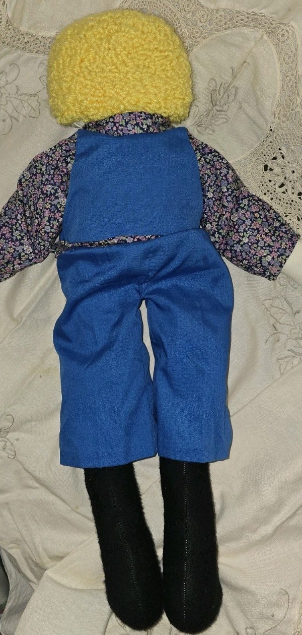 Vintage 80's Little Boy Blue & Goldilocks Cloth Rag Dolls matching set folk