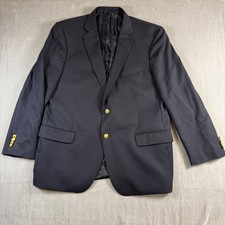 Brooks Brothers Madison Fit Navy 100 Wool Gold Button Blazer Sport Coat 46R