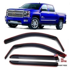 in Channel Window Visors Rain Guards 2014-2018 SILVERADO/GMC Sierra Crew Cab
