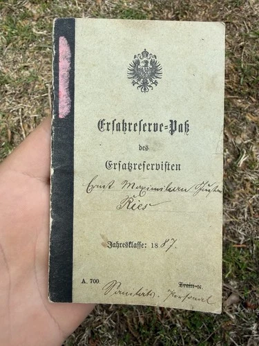 Pre WW1 WWI 1800s Imperial German Wehrpass Military ID Book