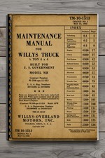 Vintage Willys Mb Jeep 14 Ton 4x4 Maintenance Service Manual 1942 138 Pages