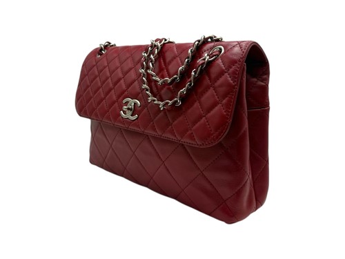 CHANEL CC Logo Invisible Business Chain Flap Shoulder Bag Rot 12345 131443135 - Picture 3 of 9