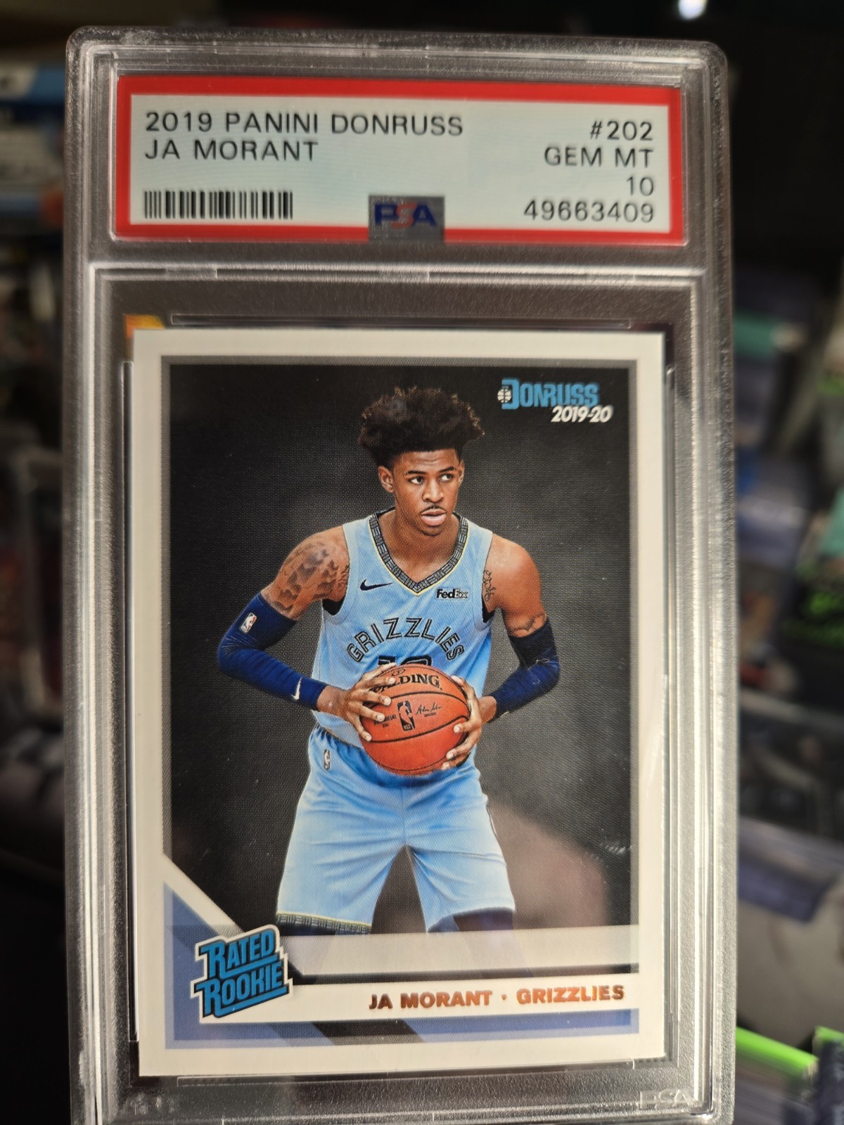 2019 Panini Donruss- Rated Rookie Ja Morant PSA 10 Memphis Grizzlies #202 RC