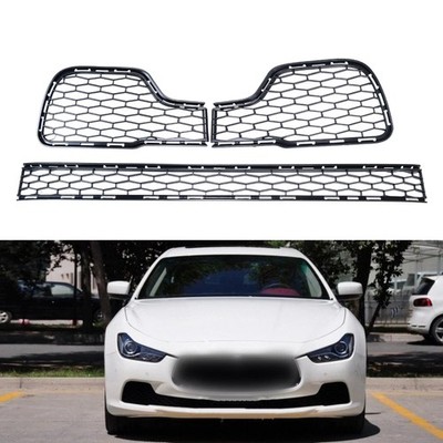 3Pcs Front Bumper Lower Grill Set Grille Guard For Maserati Ghibli 2014-2017
