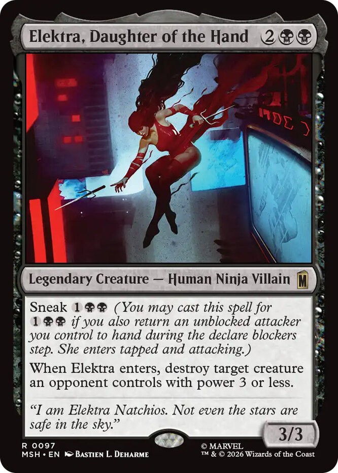 x1 Elektra, Daughter of the Hand - Foil R MTG Marvel Super Heroes M/NM, English