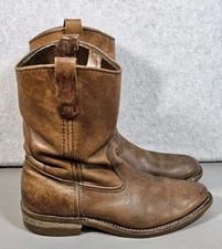 Red Wing 90's Mens Nailseat  Leather Soft Toe Boot Size 8.5 D USA Made Pull On 