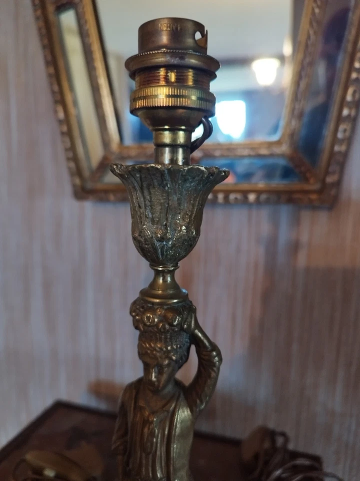 Paire de Pieds de Lampes en Bronze - Photo 4/4