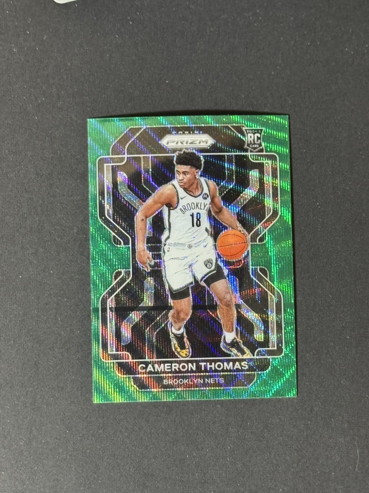 2021-22 Panini Prizm Green Wave Prizm Cameron Thomas #297 Rookie RC 🏀