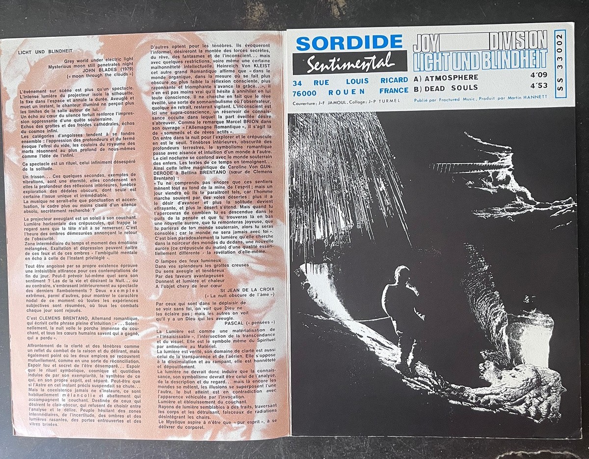 Joy Division – Licht Und Blindheit - 7-inch - 45 record vinyl | eBay