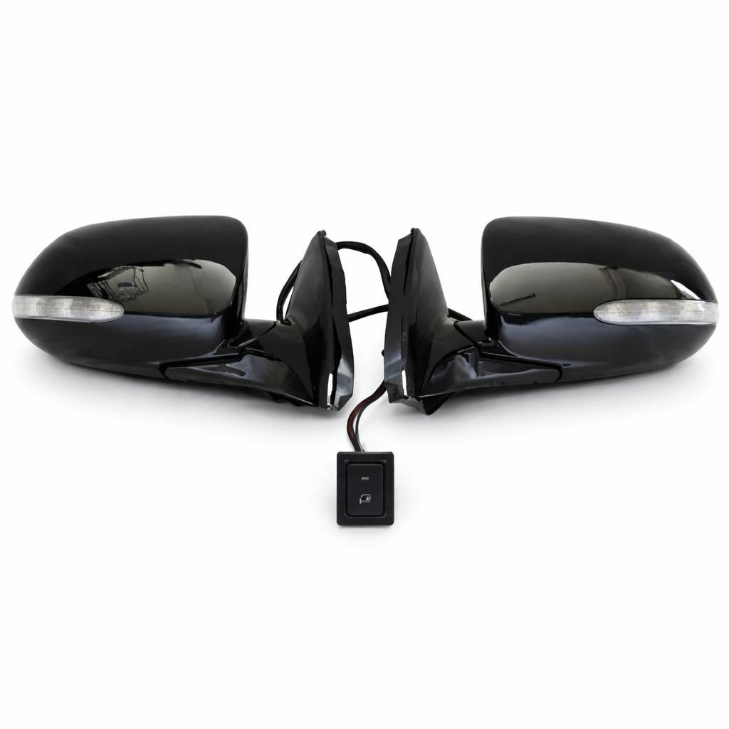 Power Folding Mirrors Cornering Lights Black For HONDA ACCORD 03