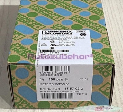 100Pcs/Box   MSTB 2,5/3-ST-5,08 1757022 Terminal   #vn