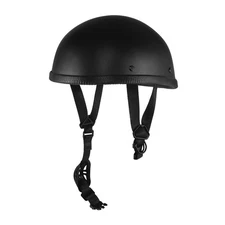 Beanie Motorcycle Half Helmet Cap Skid Scooter Chopper Matte Black  M 57-59cm