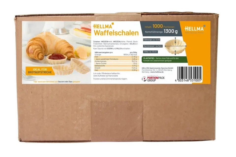 Hellma Gaufriers pour Pâtes à tartiner comme Confiture et Miel 480 pcs - Photo 2/4