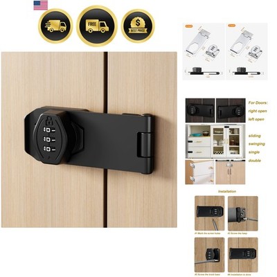 Cabinet Lock Keyless 3-Digit Password Combination Code Hasp Latch Lock Twist ...