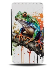 Colourful Dripping Paint Tree Frog Painting Print Flip Wallet Case Treefrog LQ13