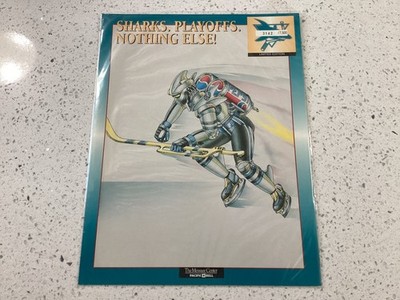 1995 SAN JOSE SHARKS PEPSI PAC BELL GIVEAWAY SHEET ROSTER 3142/7500