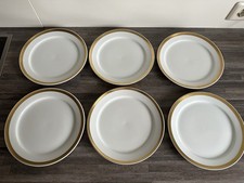 6 Speiseteller Melitta Hamburg Goldrand D 24 cm