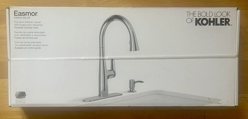 KOHLER EASMOR ROCIADOR EXTRAÍBLE MONOMANDO CROMO GRIFO COCINA R30573-SD-CP Foto 2 de 4