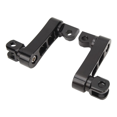 (Black) 360° Adjustable Foot Pegs Bracket Motorcycle Highway Foot Peg - Picture 10 of 22