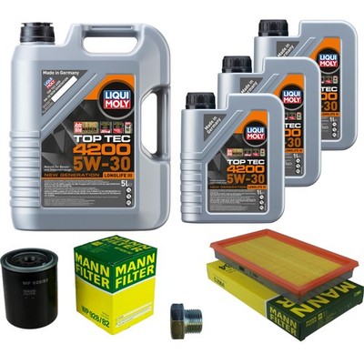 MANN Inspektionspaket 8 L LIQUI MOLY Top Tec 4200 5W-30 für Nissan Serena C23M
