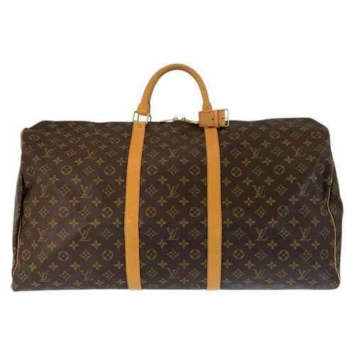 Louis Vuitton Monogram Keepall 60 Bag Women Brown One Size