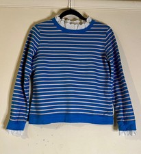 Womans Boden stripped sweatshirt Blue and Samon size small.