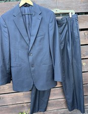 Jos A Bank Men  s Navy Pin Stripe Signature Collection Suit 41R 34x29