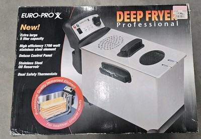 Euro-Pro Model F1063 Stainless Electronic Professional 5 LTR Deep Fryer NEW
