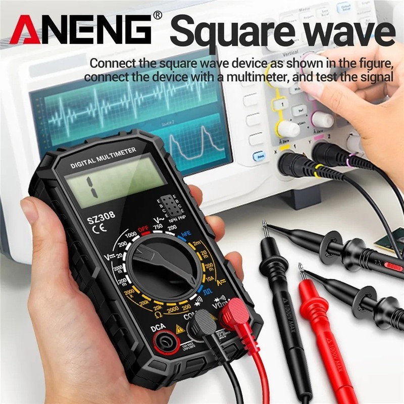 Digital Multimeter AC/DC Current Meter Voltage Resistance Meter Electrician LCD