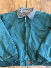 Vintage Walls Western West Chore Coat Jacket Mens Dark Green Blanket Lined Sz M