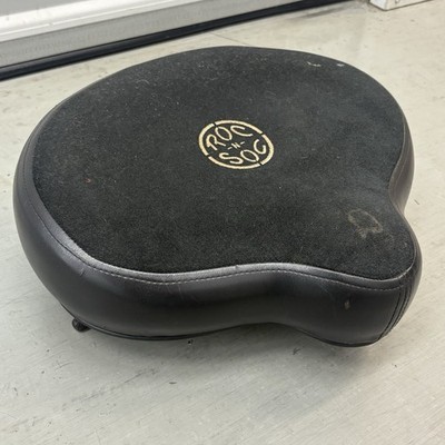 Roc N Soc Black Velour Saddle Drum Stool Throne Seat Top Only Tractor Style