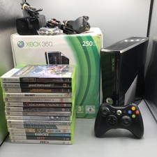Xbox 360 Slim 250GB Boxed Console Bundle | 1 Controller, Cables & 15 Games